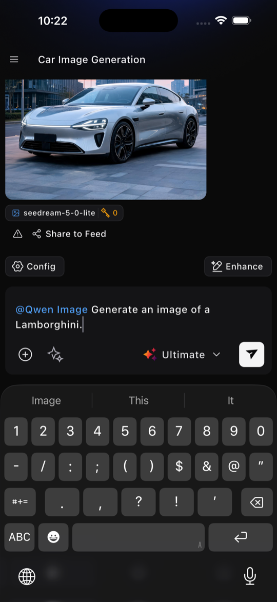 Mentioning a model with @ in the prompt bar