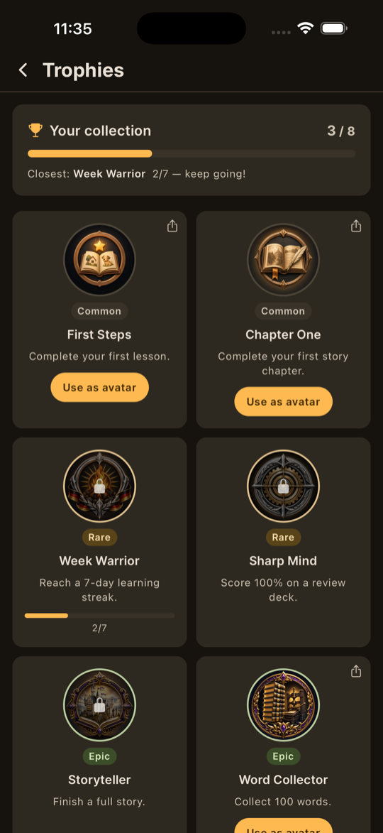 Trophies and achievements
